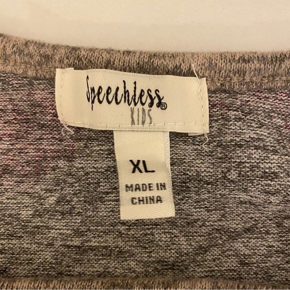 NWOT Girls XL Two Piece Grey Pink Floral Hacci Skirt Cardigan Set - Picture 6 of 15